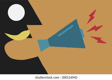 talk on megaphone