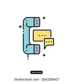 Talk On Phone icon. Messaging and communication Icon. Contains such Icons as Meeting, Conference Call, Agreement, Chat and more.