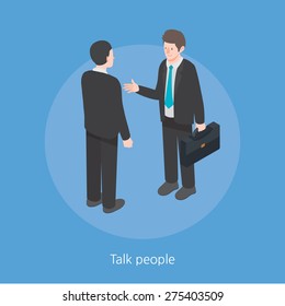 Talk people concept design 3d isometric vector illustration