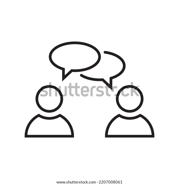 Talk People Icon Vector Line Style Stock Vector Royalty Free