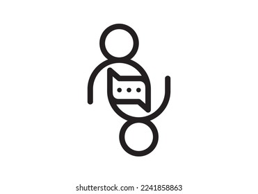 talk people logo design. communication symbol vector illustration.