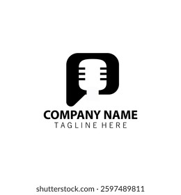 talk podcast logo design vector
