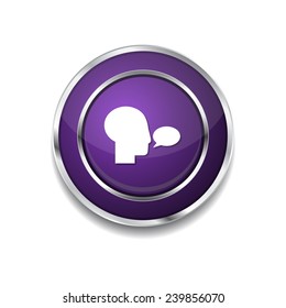 Talk Purple Vector Icon Button