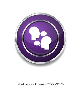 Talk Purple Vector Icon Button