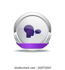 Talk Purple Vector Icon Button