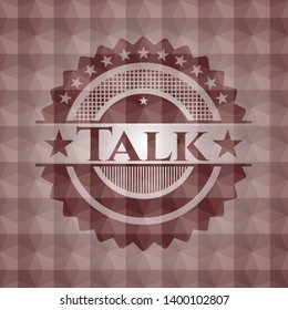 Talk red geometric emblem. Seamless.