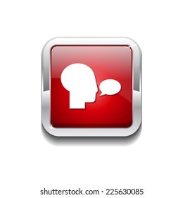 Talk Red Vector Icon Button