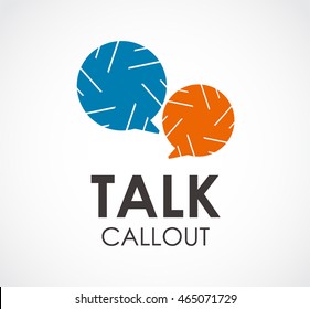 Talk of round call out logo design vector template and abstract conversation business symbol of company identity Logotype concept icon.