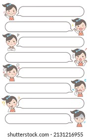 Talk screen Dialogue frame (girl) ponytail