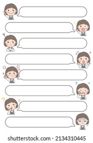 Talk screen Dialogue frame (girl) bun hair