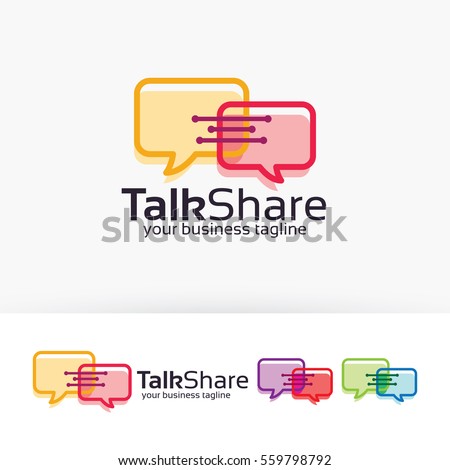 Talk share logo design. Communication and Online chat logo concept. Vector logo template