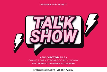 Tal'k Show 3d text effect editable effect