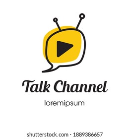 Talk Show Channel logo symbol or icon template design