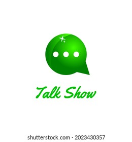 talk show logo in 3d style. chat logo with green color