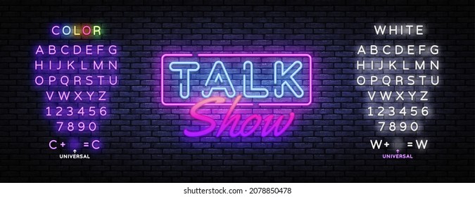 Talk show neon for banner design. Vector talk show neon for concept design. Retro design banner. Symbol, logo illustration.