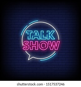 Talk Show Neon Signs Style Text Vector