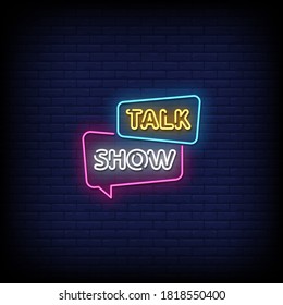 Talk Show Neon Signs Style Text Vector