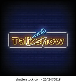 Talk Show Neon Signs Style Text Vector