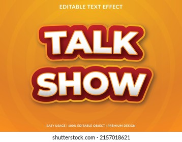 talk show text effect template with abstract style use for business logo and brand