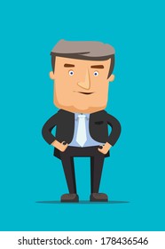 Talk show tv host isolated on blue screen vector illustration icon