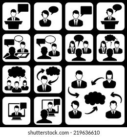 Talk social icon user blak on white background