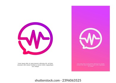 plantilla de diseño de logotipo de ondas de sonido de charla