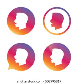Talk or speak icon. Loud noise symbol.
