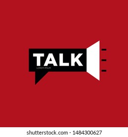 Talk And Speak Up Logo Design On Red Background