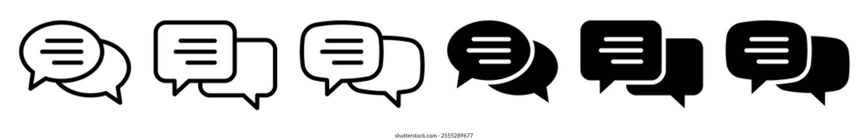 Talk speech bubble icon. Chat icon. Blank empty bubbles design elements.