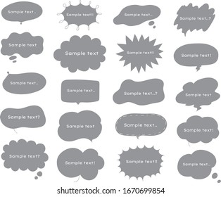talk speech handwriting empty text set simple