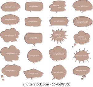 talk speech handwriting empty text set simple