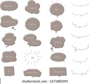 talk speech handwriting empty text set simple