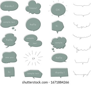 talk speech handwriting empty text set simple