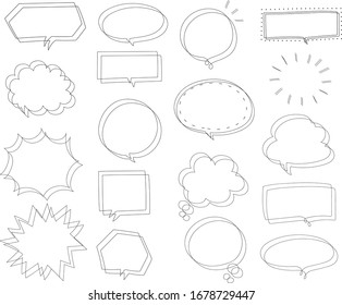 talk speech handwriting empty text set simple black