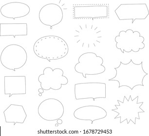talk speech handwriting empty text set simple black