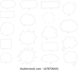 talk speech handwriting empty text set simple gray