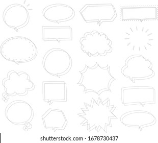 talk speech handwriting empty text set simple gray