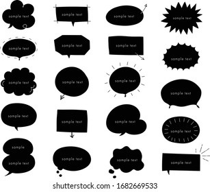 talk speech handwriting empty text set simple black