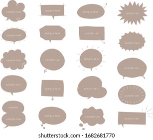 talk speech handwriting empty text set simple brown