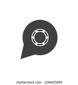 talk symbol tire shape logo vector