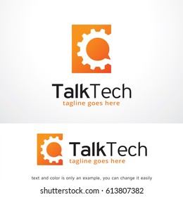 Talk Tech Logo Template Design Vector, Emblem, Design Concept, Creative Symbol, Icon