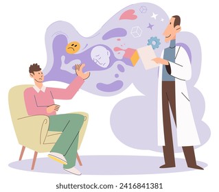 Talk therapy vector illustration. Therapists provide empathy, guidance, and support to individuals seeking mental health assistance The talk therapy metaphor paints picture conversation as powerful