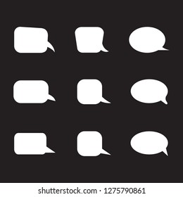 Talk and think comics bubbles silhouettes for communication. Vector illustration