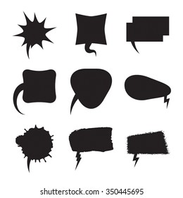Talk and think comics bubbles silhouettes for communication set. Vector illustration balloons collection.