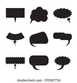 Talk and think comics bubbles silhouettes for communication set. Vector illustration balloons collection.