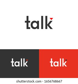Concepto de diseño del logo de la tipografía de charla. Vector para empresas. Eps 10 de moda
