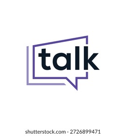 Talk Typografie Logo Design, Nachricht Kommunikation Grafik Symbol Icon Vektor