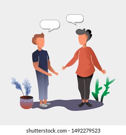 Talk Vector Illustration Flat Design , Talk Vector, Discussion vector, Office, Speak, Comment