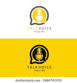 talk voice logo design vector