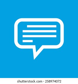 Talk web white icon isolated on a blue background. Vector symbol
